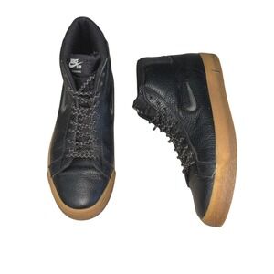 Nike Zoom Blazer Mid Black Leather Mid Premium SB Black Gum Jewel Excellent 9